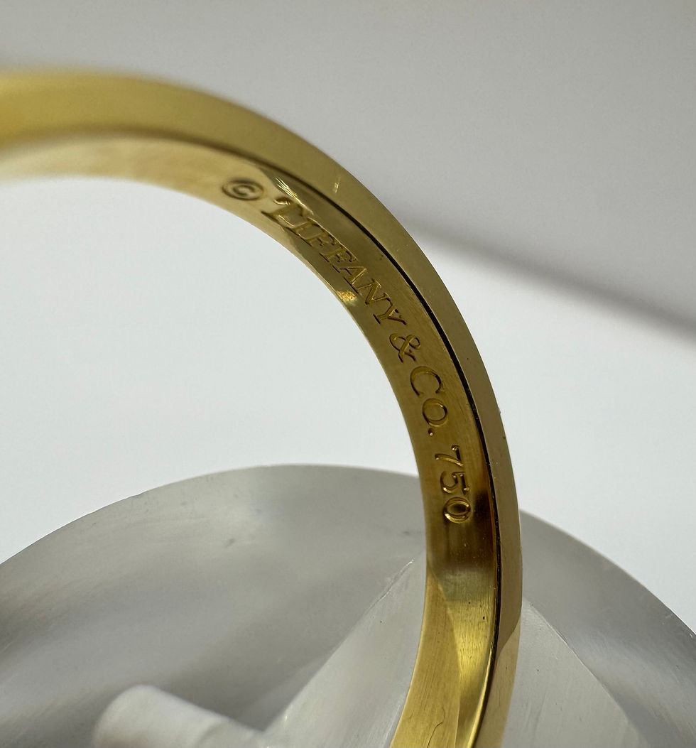Thumbnail: Tiffany & Co Notes 18ct Gold Fifth Avenue Band Ring - Size N