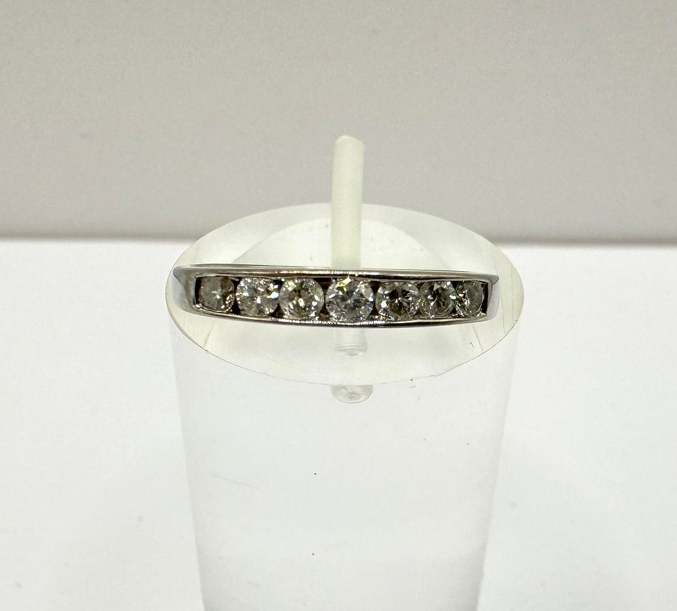 Thumbnail: 18ct White Gold 0.33ct Diamond Half Eternity Ring - Size L 1/2