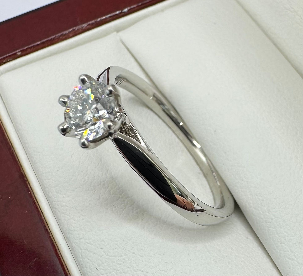 Thumbnail: The Diamond Store London - 950 Platinum 0.50ct Diamond Solitaire Ring - Size M