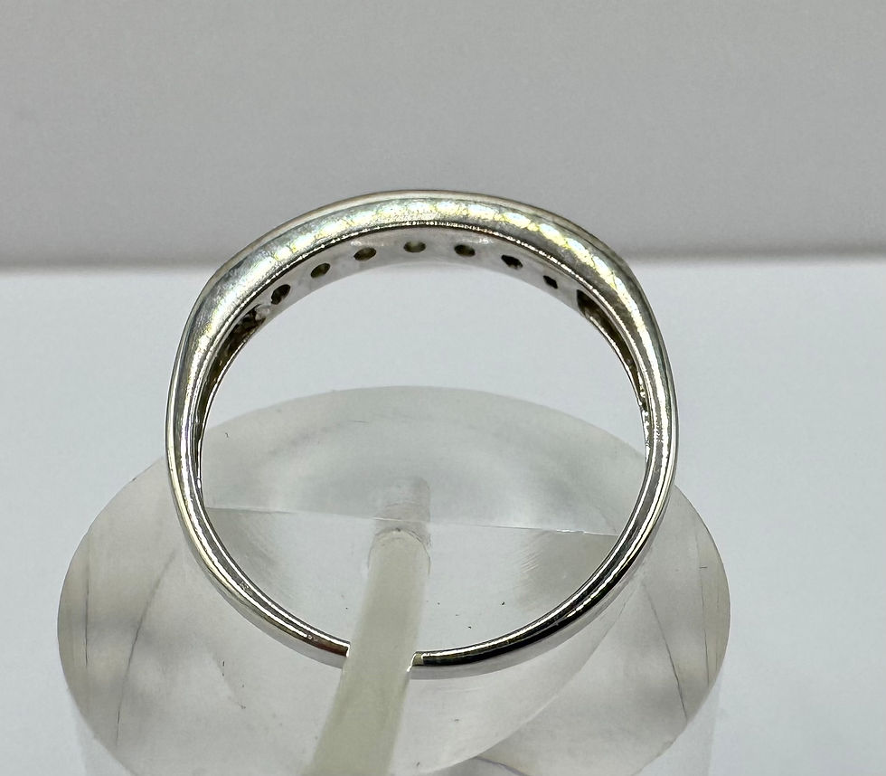 Thumbnail: 18ct White Gold 0.33ct Diamond Half Eternity Ring - Size L 1/2