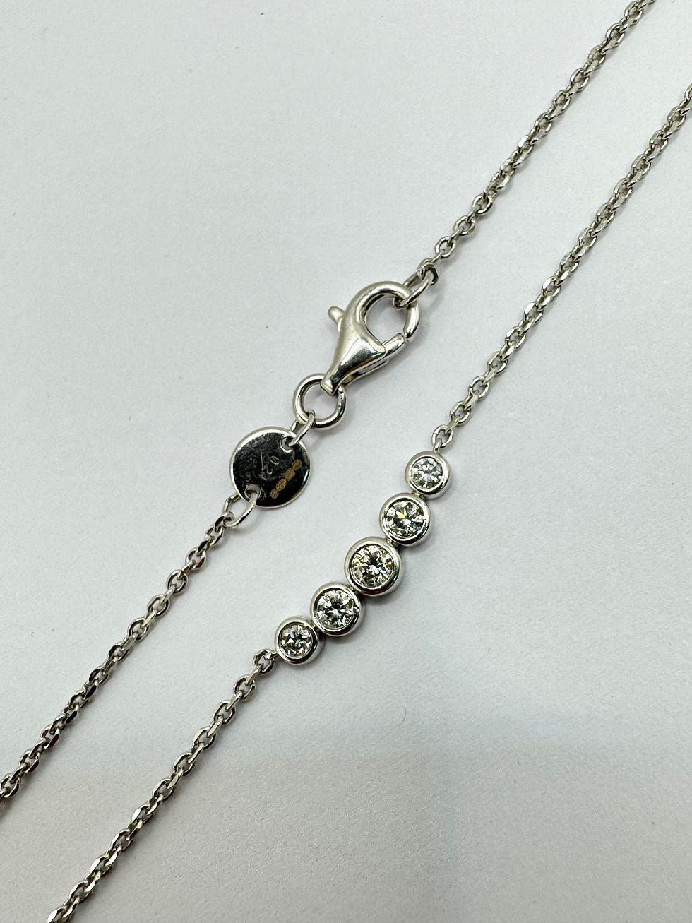 Thumbnail: Mappin & Webb 925 Silver 0.24ct Five Stone Diamond Necklace