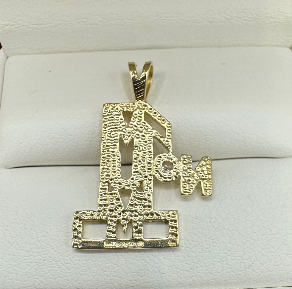 Thumbnail: 9ct Gold CZ Number 1 Mum Pendant