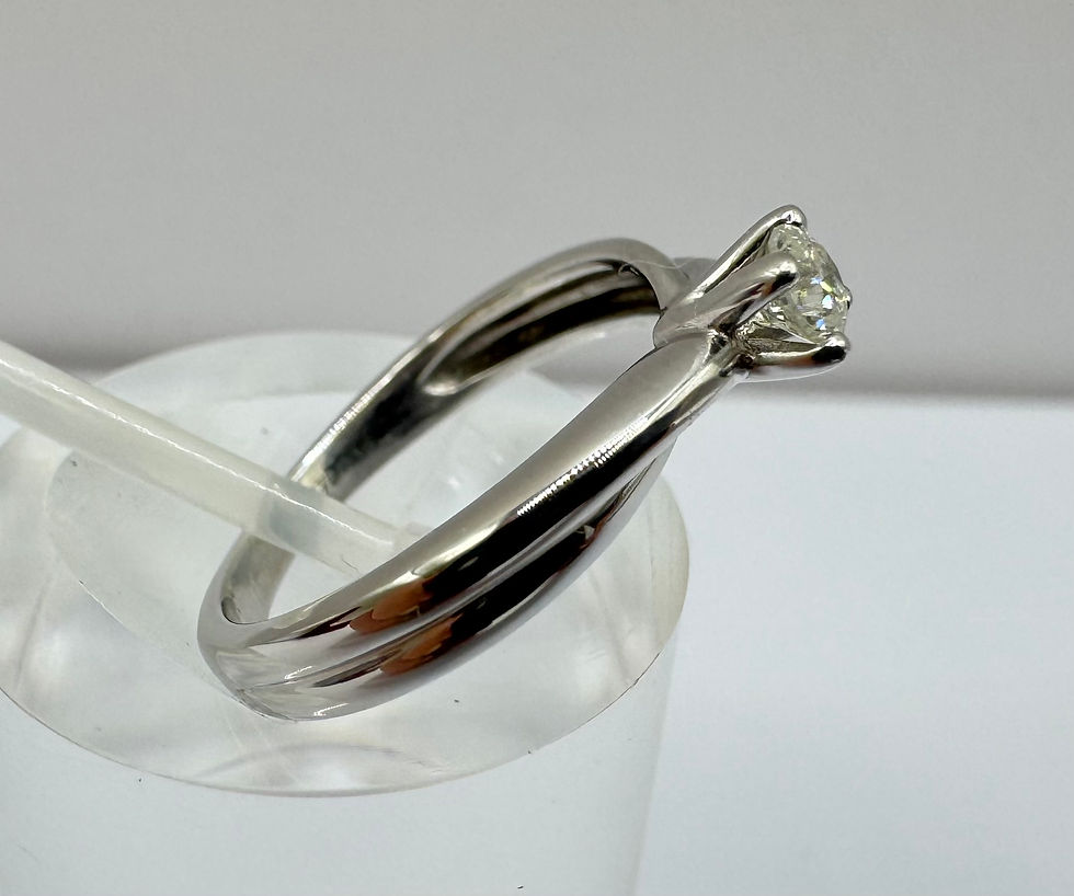 Thumbnail: 9ct White Gold 0.16ct Diamond Solitaire Ring - Size J