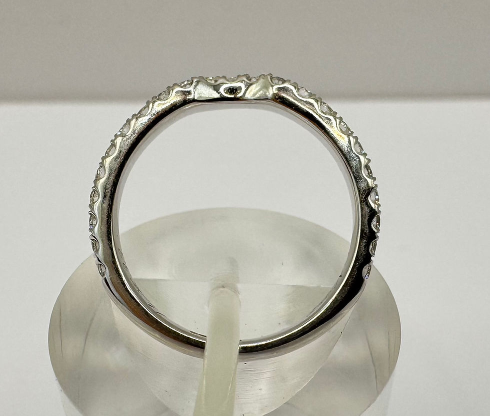 Thumbnail: Neil Lane 14ct White Gold Diamond Contoured Band Ring - Size K 1/2