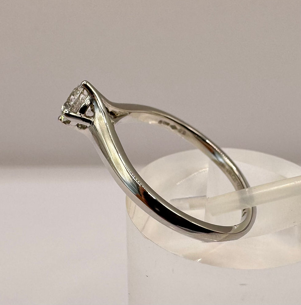 Thumbnail: 950 Platinum 0.36ct Diamond Solitaire Ring - Size M