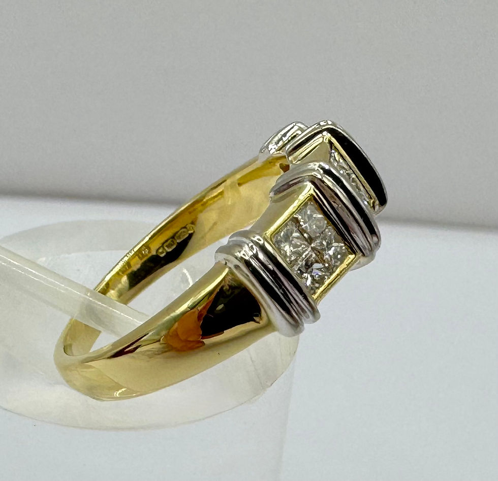 Thumbnail: 18ct Gold 0.50ct Diamond Cluster Band Ring - Size M 1/2