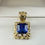 Thumbnail: 9ct Gold Blue Topaz Square Patterned Pendant
