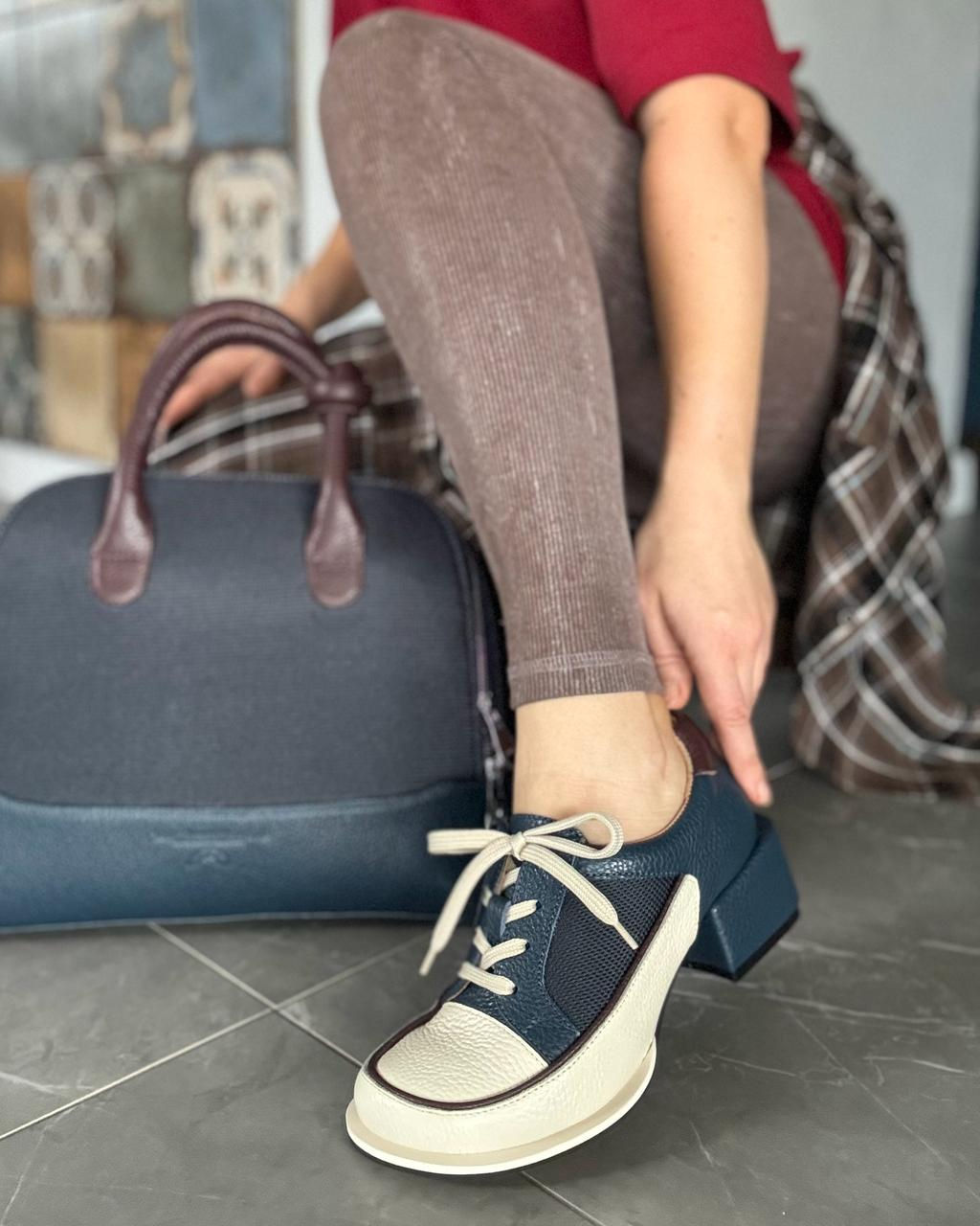 Zestaw: półbuty sznurowane + torba