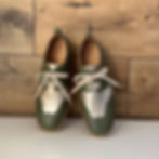 Półbuty damskie skórzane 20015 Olive / Pearl