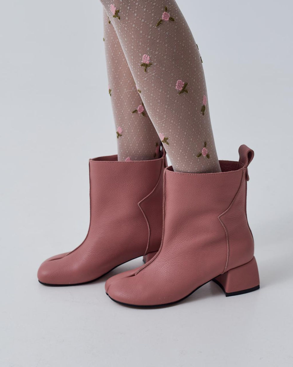 Botki tabi damskie ręcznie robione na zamówienie, naturalna skóra, anatomiczny nosek, stabilny obcas