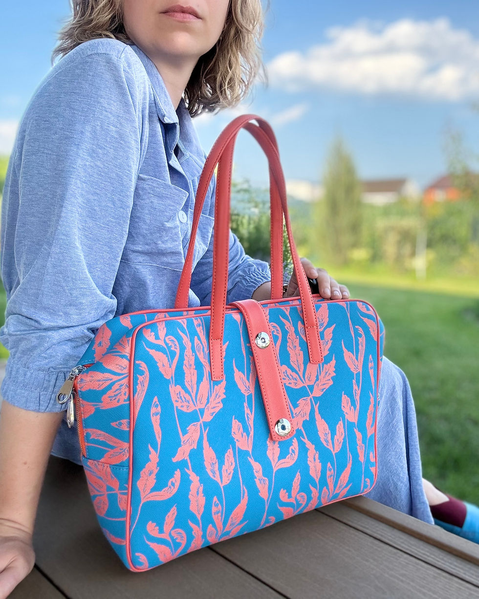 Miniatura: Torba „Blue Orange” A4 – z naturalnej skóry
