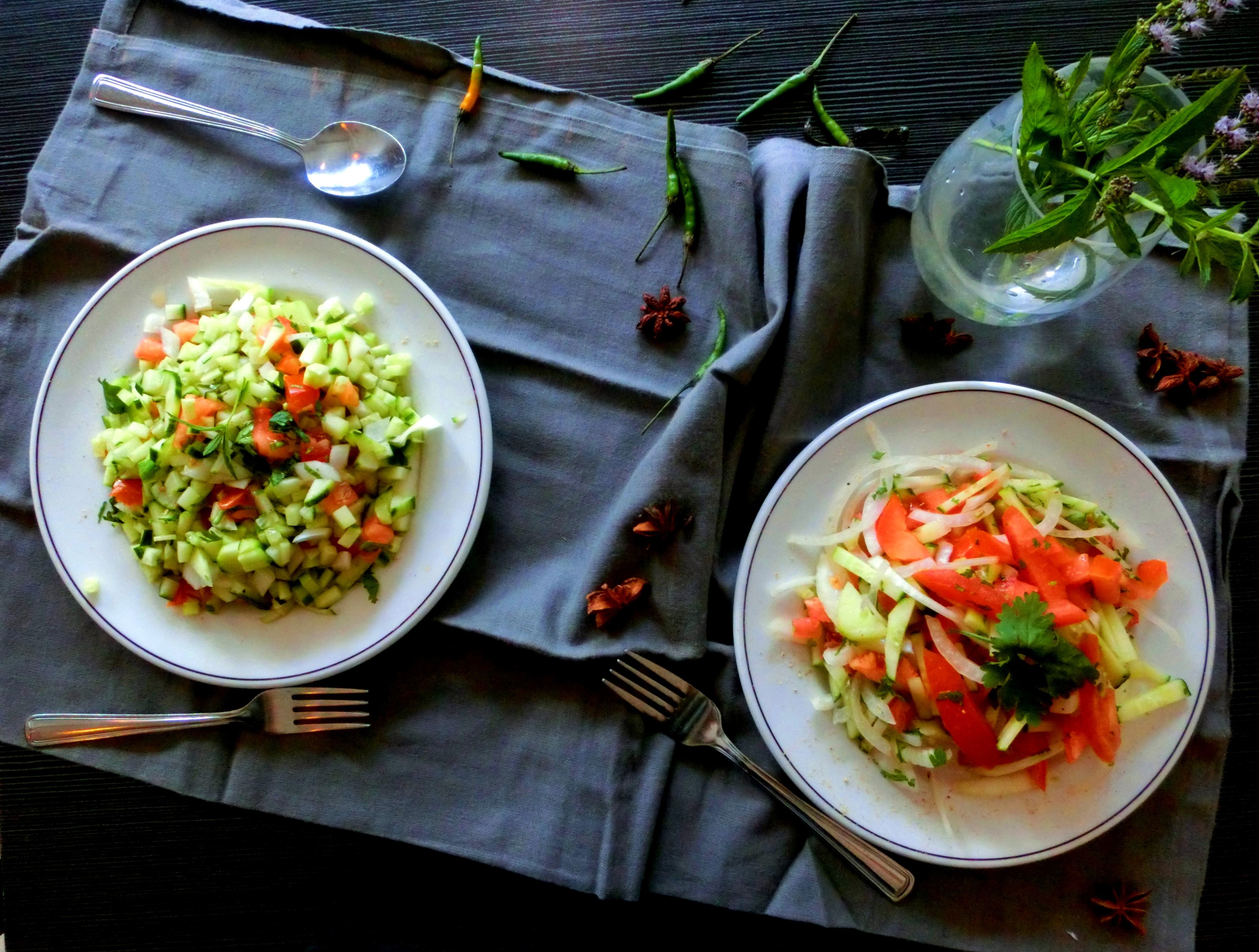 Arranged Food and Objects