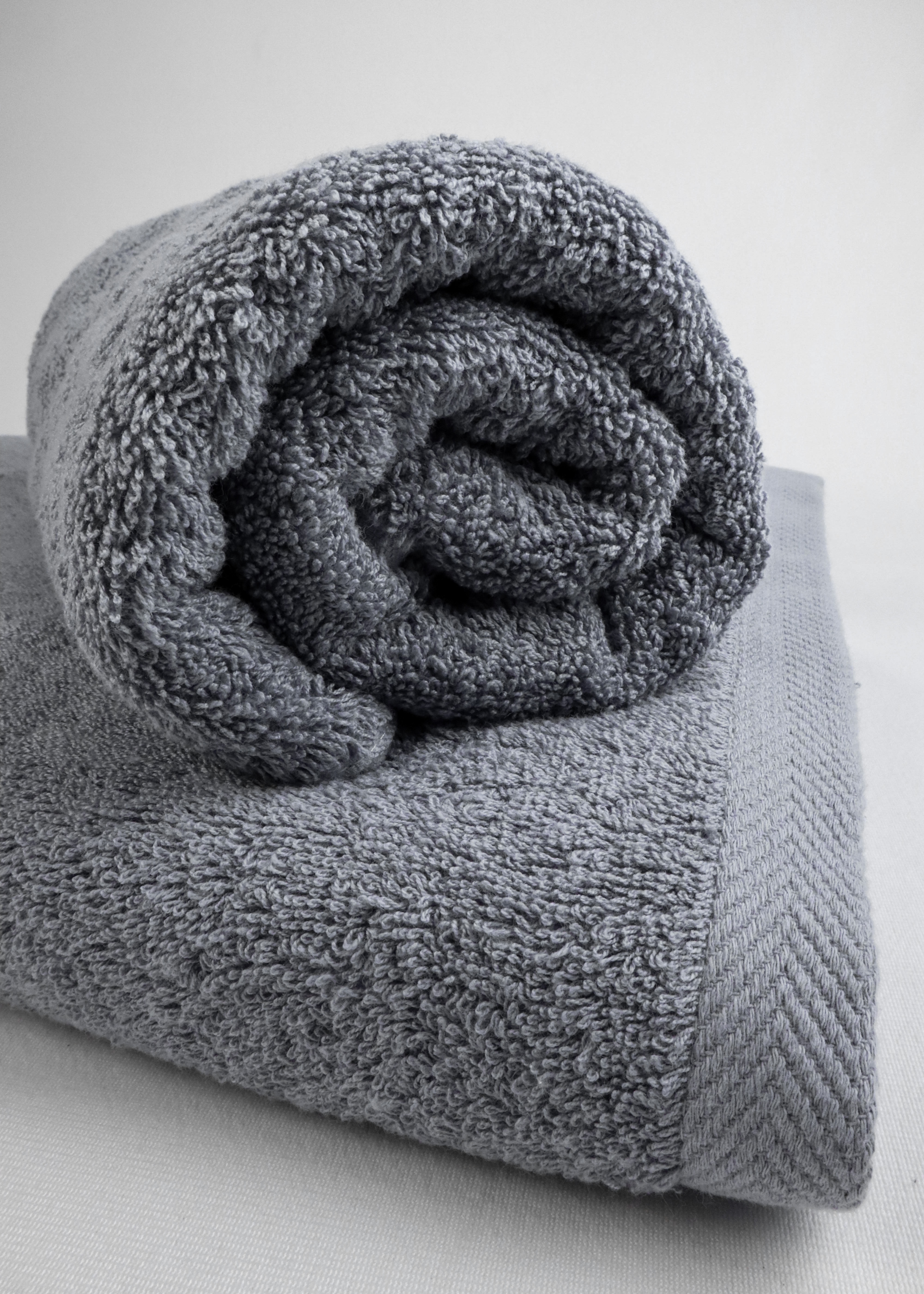 Close-up of woven hotel towel fabric