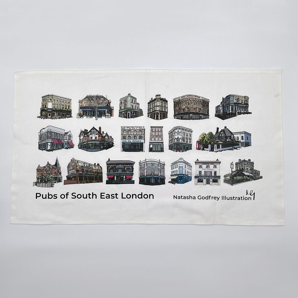 Thumbnail: South East Pubs in colour Tea Towel