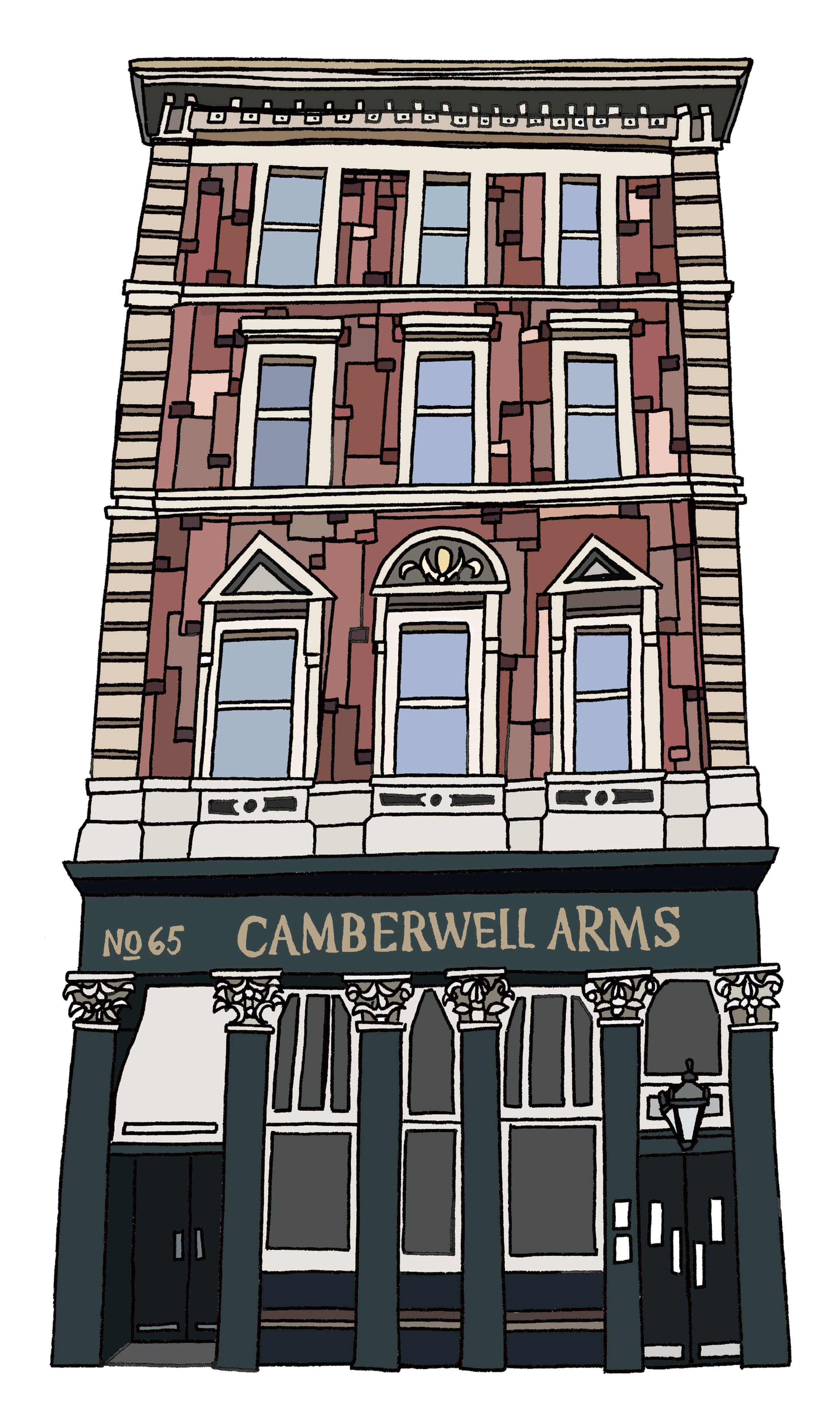 Camberwell Arms in colour illustration