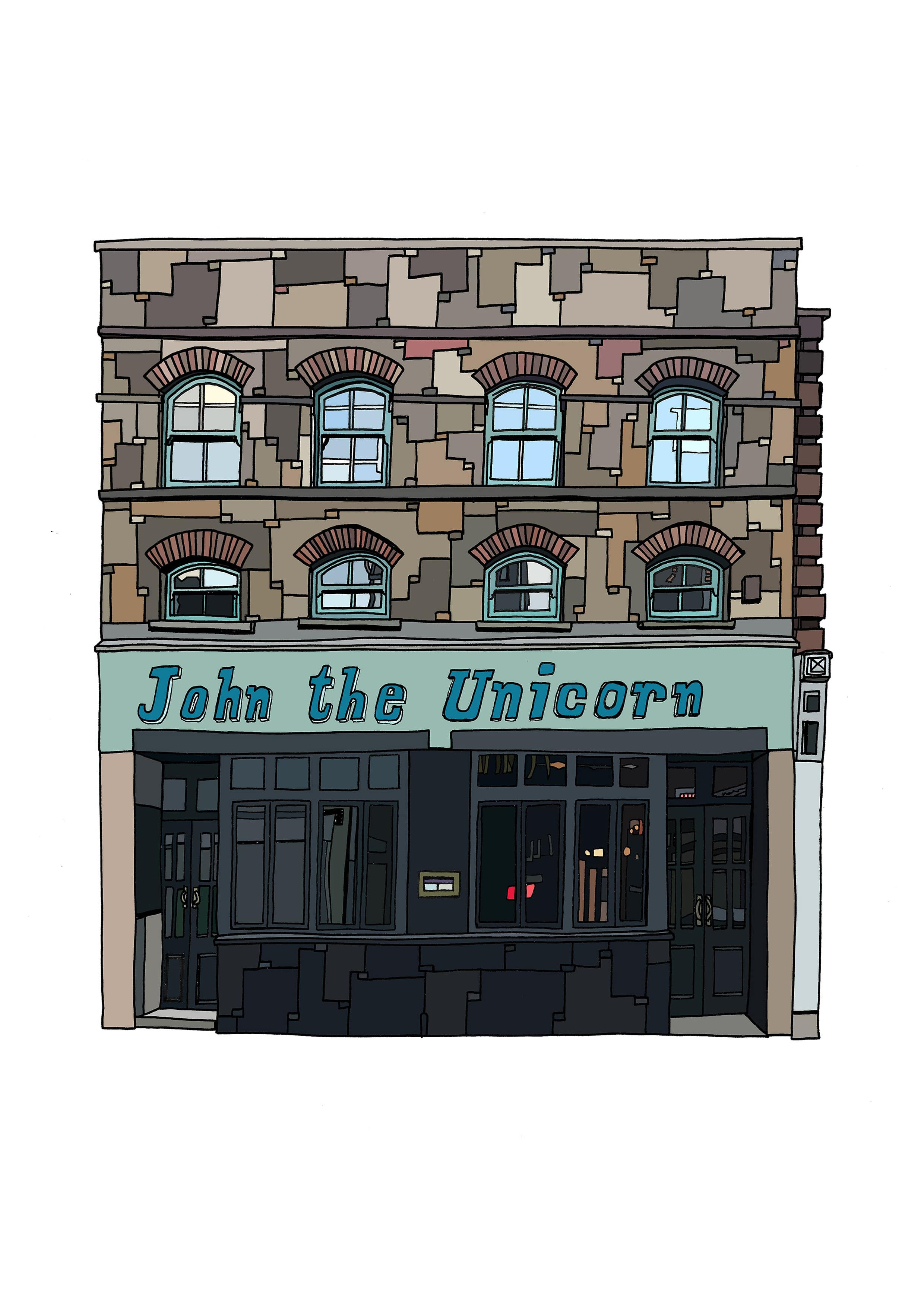 John the Unicorn Illustration