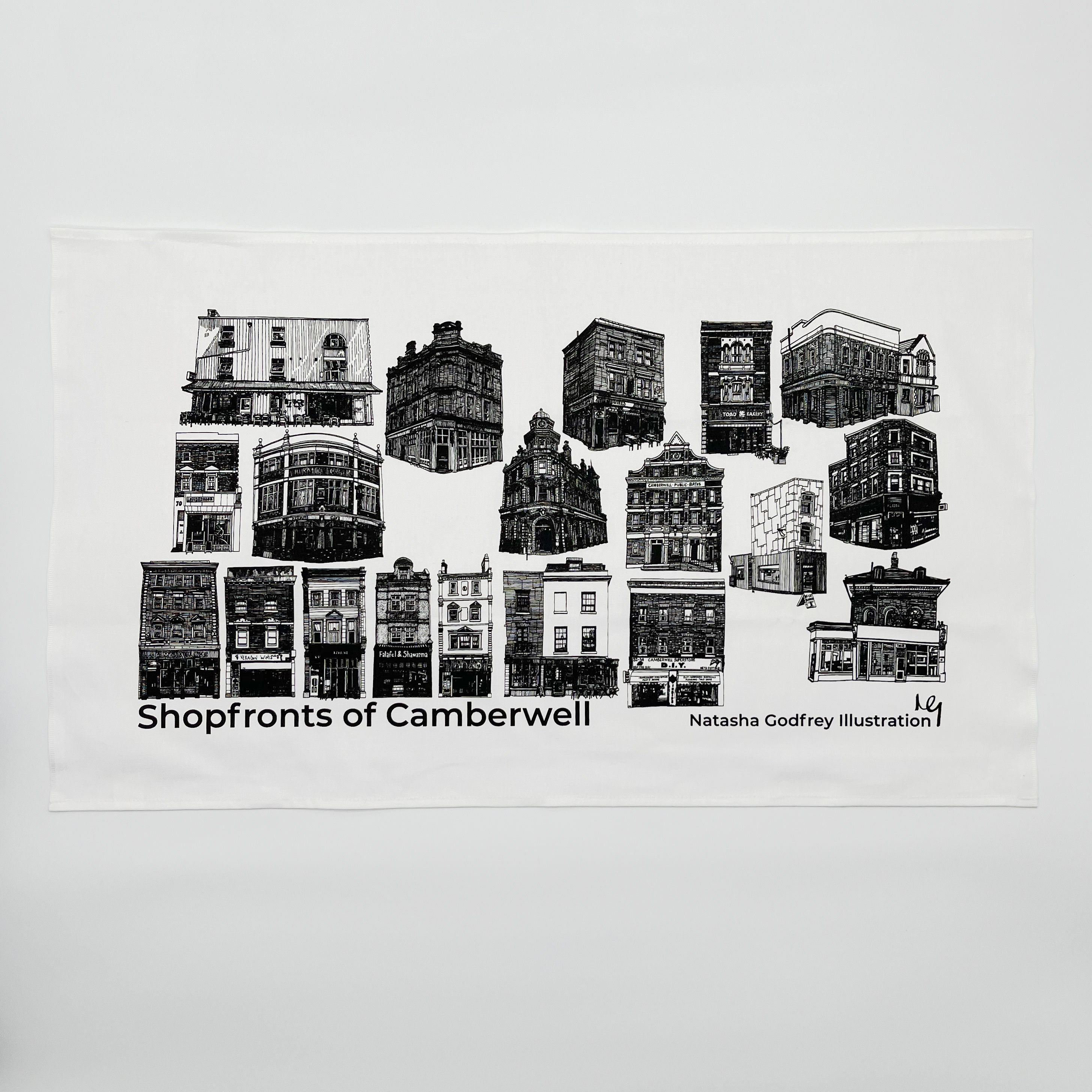 Camberwell Shopfronts Tea Towel