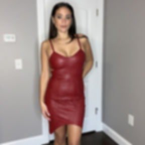 Red Faux Leather Dress