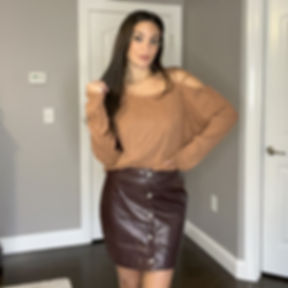 Faux Leather Brown Skirt