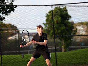 Player lining up a forehand