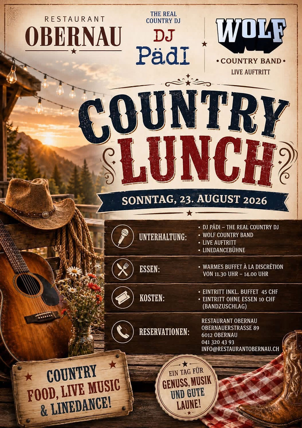 Country Lunch - Food, Live Music & Linedance in Obernau (LU)