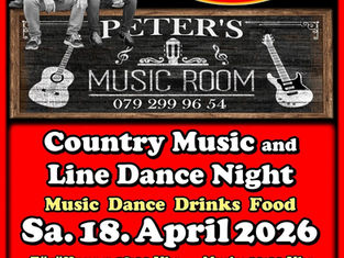 Country Music and Line Dance Night im Peter's Music Room in Teufenthal (AG) am Samstag, 18.04.2026, ab 20:00 Uhr