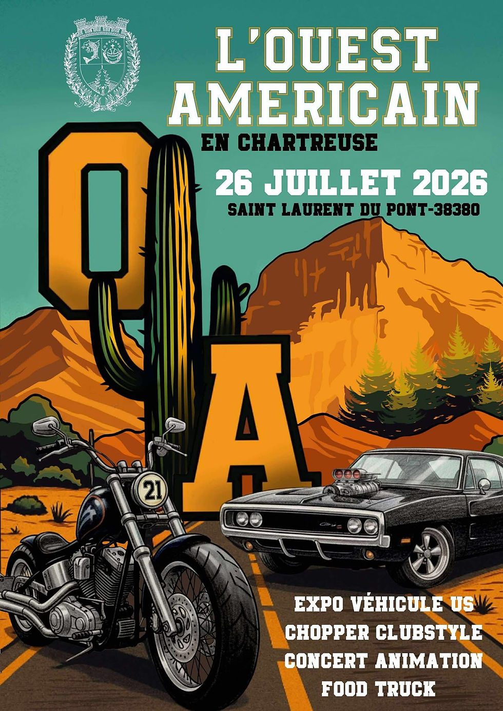 L'ouest Americain en chartreuse - Expo Véhicule US in Saint Laurent Du Pont (F)