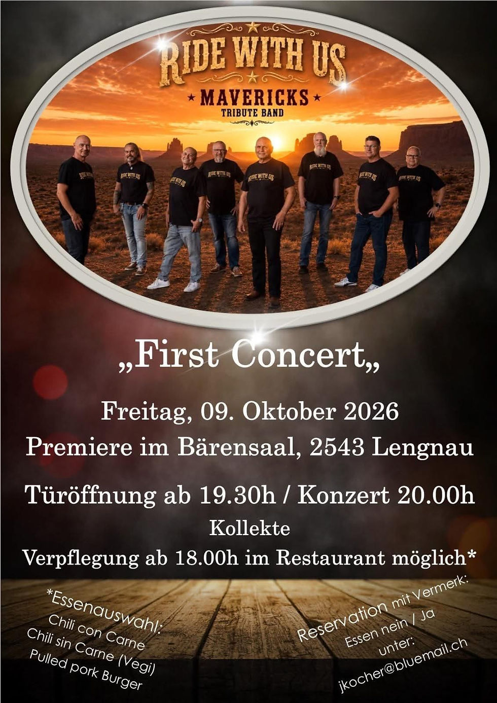 First Concert - Ride with us im Bärensaal in Lengnau (BE)