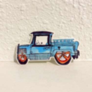 Blue Truck Sticker by Louis Cabral