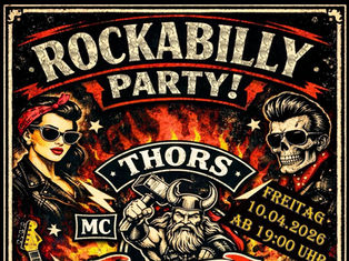 Rockabilly Party des Thors MC in Rorbas (ZH) am Freitag, 10.04.2026, ab 19:00 Uhr