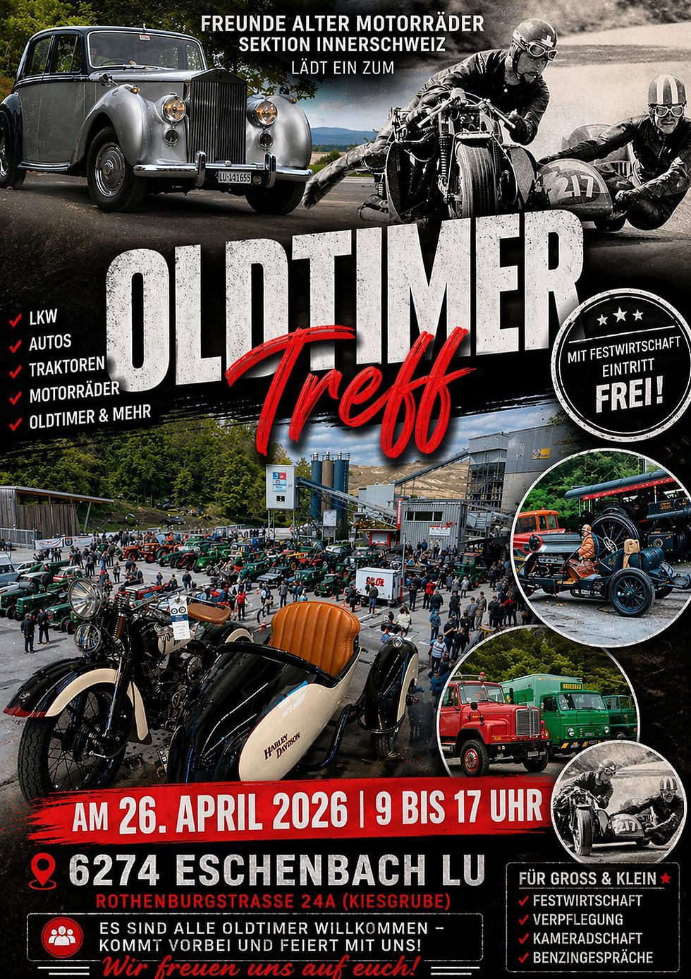 Oldtimer Treff in Eschenbach (LU) am Sonntag, 26.04.2026, 09:00 - 17:00 Uhr