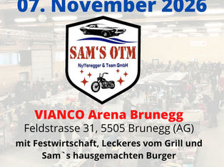 Sam's Oldtimer-Teile-Markt in Brunegg (AG) am Samstag, 07.11.2026, 07:00 - 16:00 Uhr
