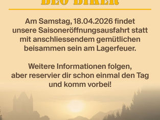Beo Biker Saisoneröffnungsausfahrt in Thun (BE) am Samstag, 18.04.2026, 13:00 - 23:00 Uhr