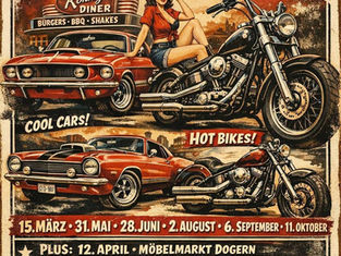 US Car- und Bike-Treffen beim Ronny's Diner in Waldshut-Tiengen (D) am Sonntag, 15.03.2026, 11:00 - 17:00 Uhr