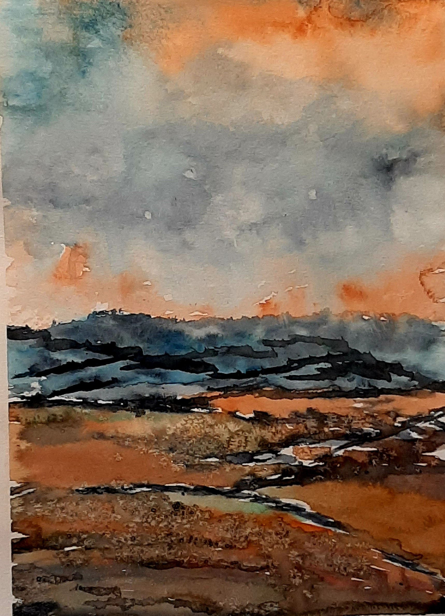 PAISAJE MONTAÑOSO.ACUARELA