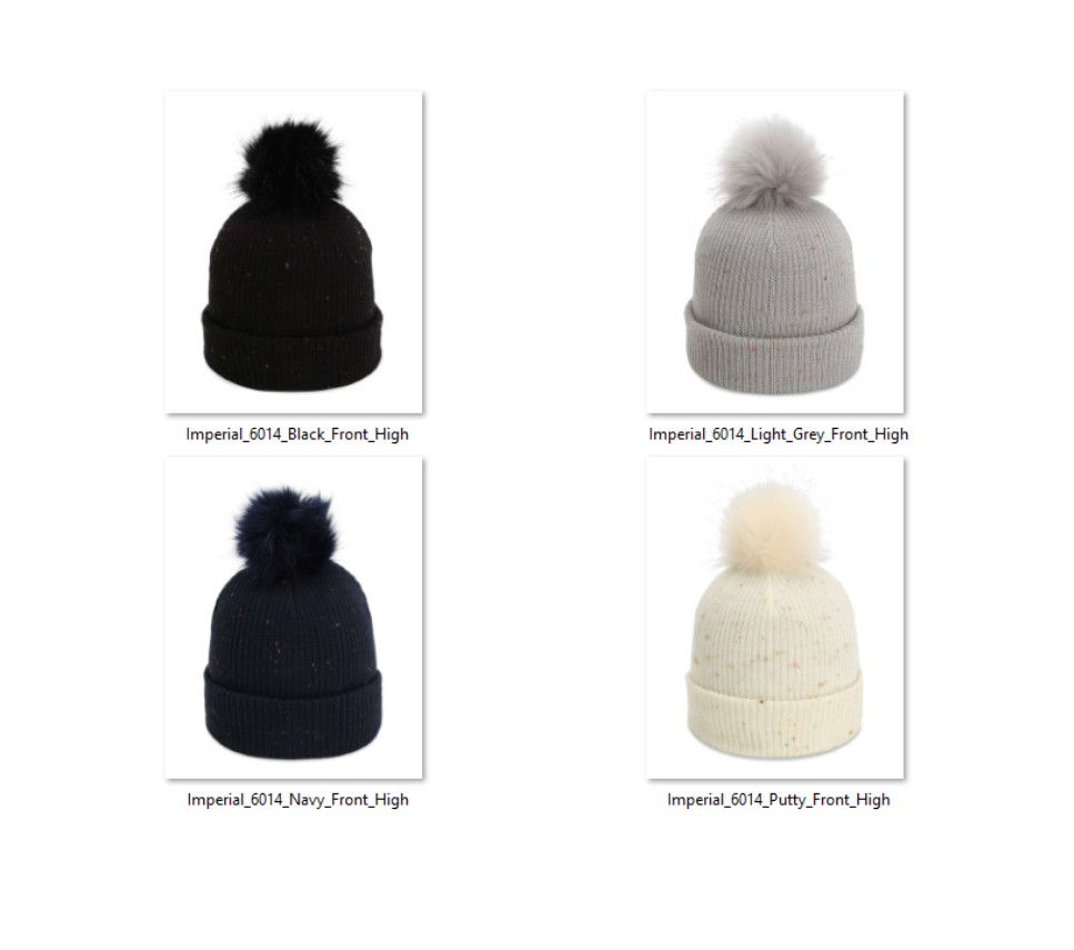 Thumbnail: The Montage Pom Cuffed Beanie - 6014 - Embroidered