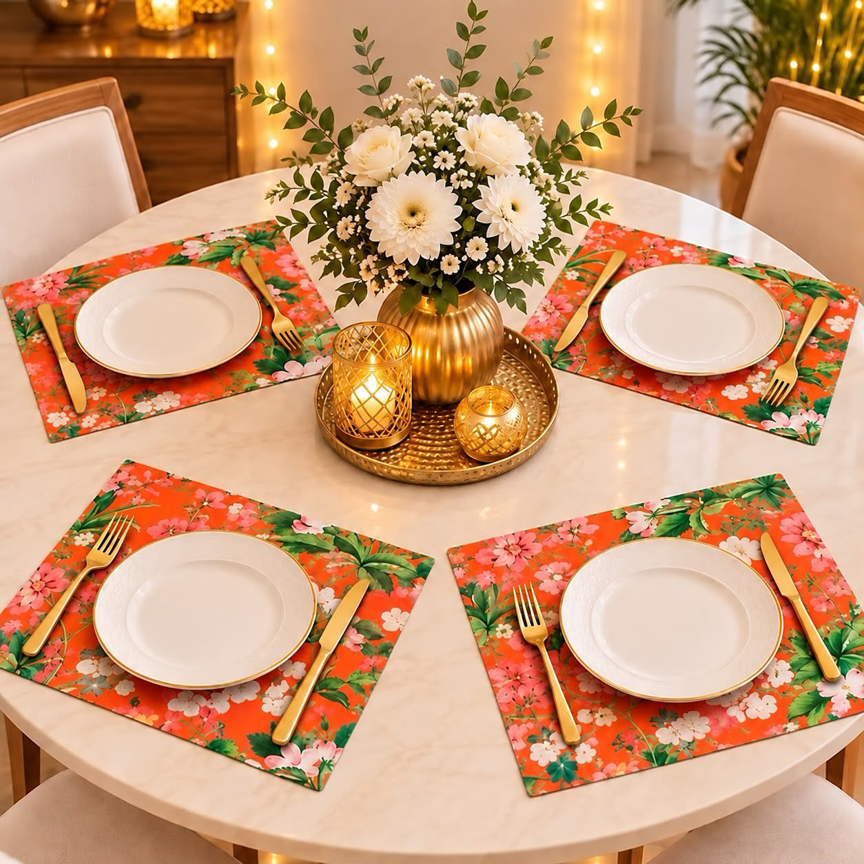 Table Mats & Coffee Table Runner ( set of 6 )