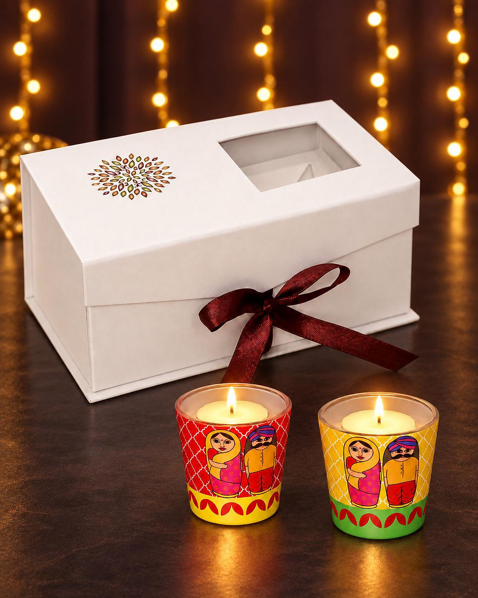Thumbnail: Tea Light Candle Holder set of 2 Babushka
