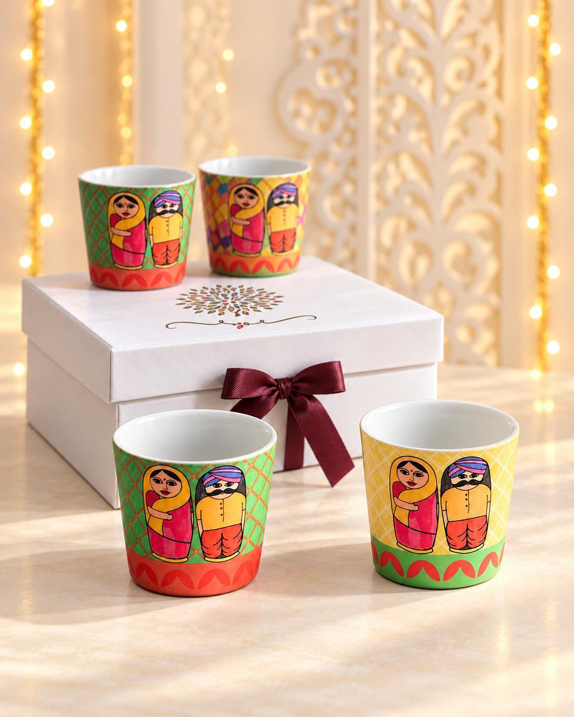 Tea Light Candle Holder set of 4 Babushka