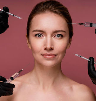 A botox patient receiving treatment.