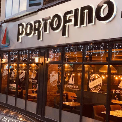 The outside of Portofinos.