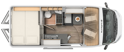 Grundriss Sunlight Cliff 601 Camper Van