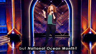 A gif set featuring Michelle Wolf from her Netflix television Show "The Break with Michelle Wolf".