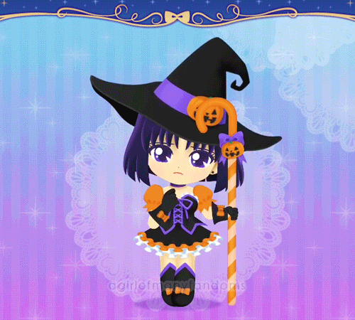 Sailor Moon Drops Gif, Halloween Holiday Sailor Saturn