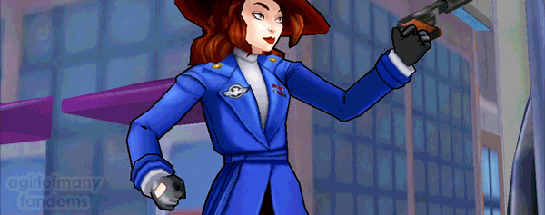 A gif set featuring, rank 05, Agent Carter ( a.k.a. Peggy Carter ) from the Marvel Comics phone game "Avengers Academy".