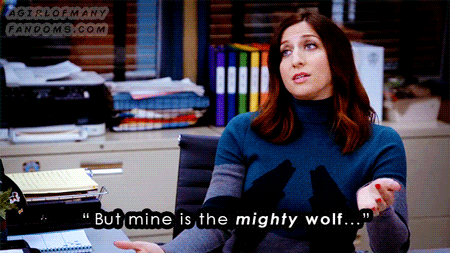A gif set featuring Charles Boyle & Gina Linetti from the television show "Brooklyn Nine-Nine" (Season 3, Episode 19).