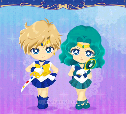 Sailor Moon Drops Gif, Sailor Uranus x Sailor Neptune