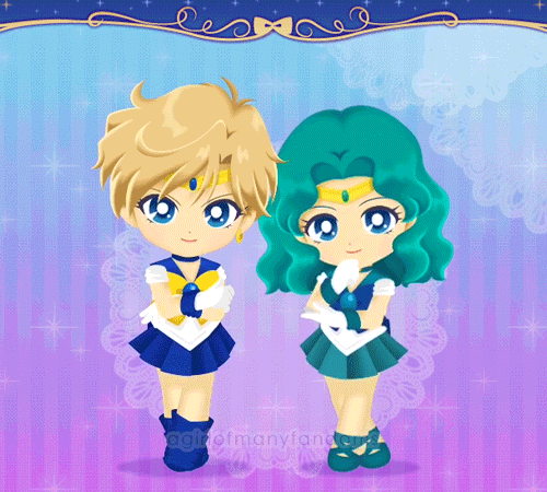 Sailor Moon Drops Gif, Sailor Uranus x Sailor Neptune