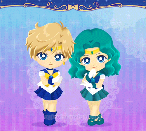 Sailor Moon Drops Gif, Sailor Uranus x Sailor Neptune
