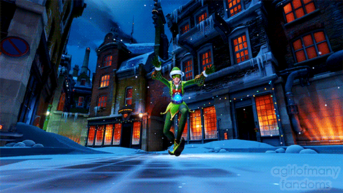 Overwatch Winter Wonderland Gif, Tracer ( Jingle Skin )